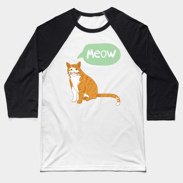 Meow! Baseball T-Shirt by SWON Design